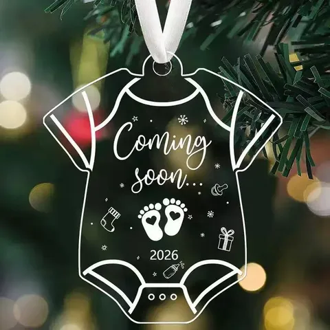 Adorno Colgante de Acrílico para Árbol de Navidad Placa Conmemorativa Transparente Fiesta Decoración Regalo