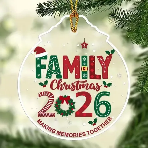 Adorno Colgante de Acrílico para Árbol de Navidad Placa Conmemorativa Transparente Fiesta Decoración Regalo