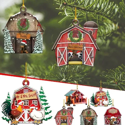 Noël Animal De Dessin Animé Acrylique Ornement Suspendu Décoration D'Arbre De Fête Festive Chien Teckel Maison Décor De Noël Pendentif