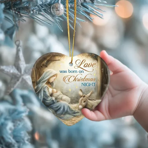 2D Acrylic Christmas Hanging Ornament Nativity Scene Holiday Party Home Decor Xmas Tree Hanging Pendant Decoration