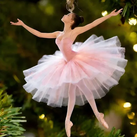 Pendentif Danseur de Ballet en Acrylique Princesse Jupe Rose Charm de Sac Ornement Suspendu de Rétroviseur de Voiture Décoration Mode