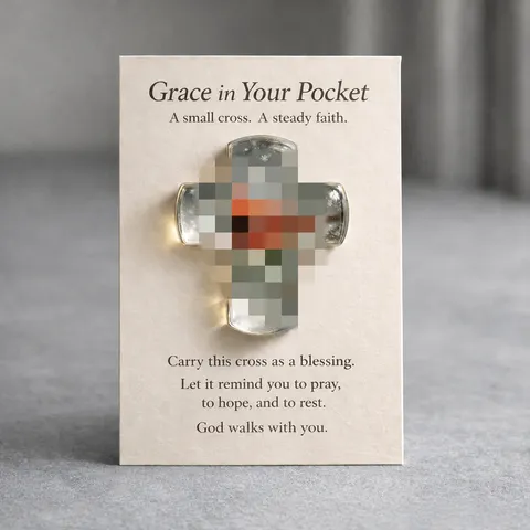 Inspirational Pocket Hug Greeting Card Acrylic Religious Cross Token Card Pocket Token Gift For Friends Family