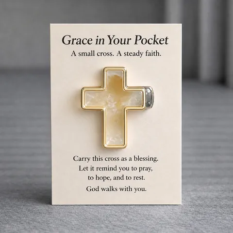Inspirational Pocket Hug Greeting Card Acrylic Religious Cross Token Card Pocket Token Gift For Friends Family