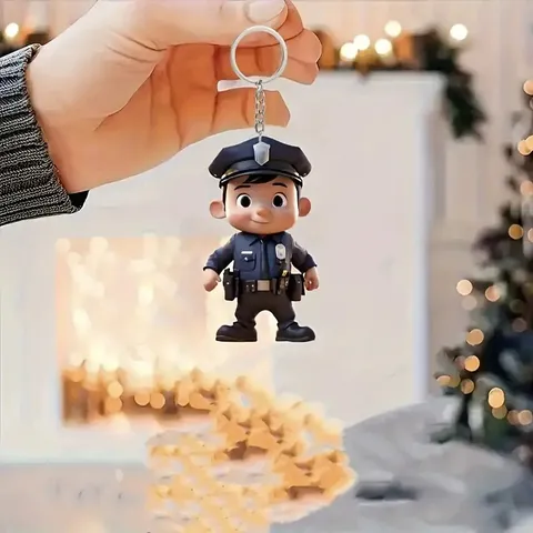 Χαριτωμένο Μπρελόκ από Ακρυλικό Κούκλα Αστυνομίας Κρεμαστό Χαρακτήρα Καρτούν Κρεμαστό Τσάντας Στολίδι Αυτοκινήτου Καθρέφτης Οπισθοπορείας Κρεμαστή Διακόσμηση