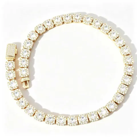 Collier Chaîne Cubaine Hip Hop Pour Hommes Femmes Cuivre Zirconia Incrusté Chaîne Tennis Bling Mode Bijoux Cadeau