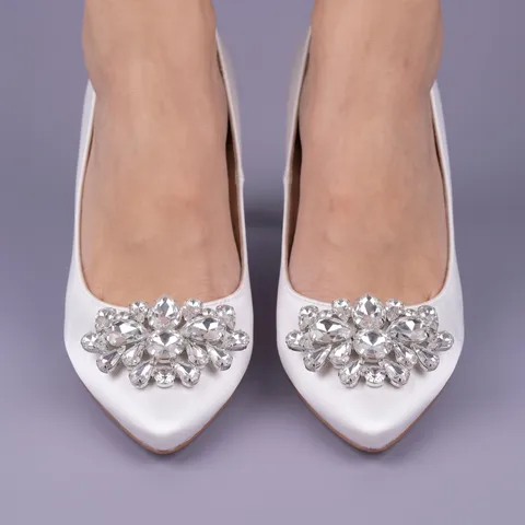 Rhinestone Shoe Clips Crystal Shoe Flower Removable High Heel Shoe Decors For Wedding Party Evening Shoe Buckle Accessories