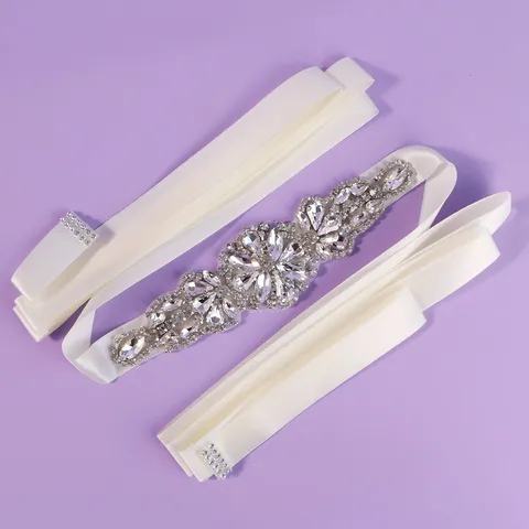 Bridal Rhinestone Wedding Dress Belt Luxury Evening Gown Waistband Sparkling Crystal Belt Accessory For Women