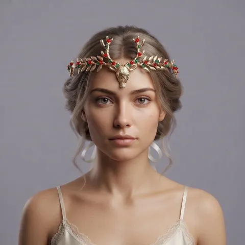 Accesorios para el Cabello de Asta de Ciervo de Navidad Diamantes de Imitación Aleación Diadema Pinza Peine Joyería de Fiesta