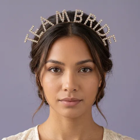 Bandeau Cheveux Lettres Strass Mariée Équipe Mariée Serre-Tête Fête Mariage Accessoires Cheveux Femme