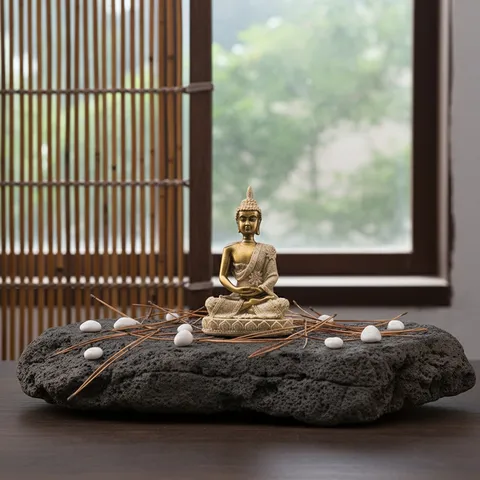 Southeast Asian Zen Mini Buddha Statue Resin Craft Home Living Room Porch Desktop Decorative Figurine Ornament