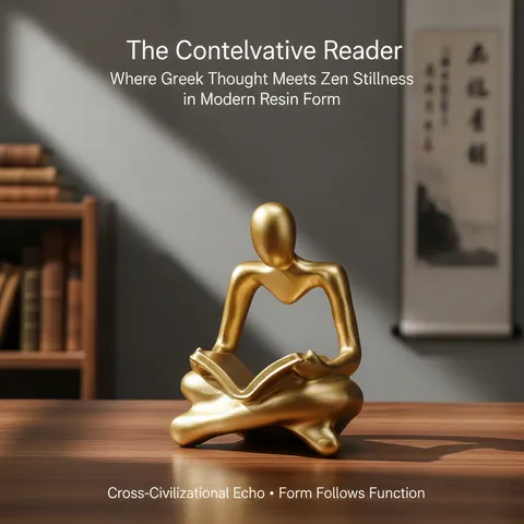 Modern Minimalist Resin Thinker Statue Abstract Reader Figurine Sculpture Home Office Desk Bookshelf Entrance Decorative Craft