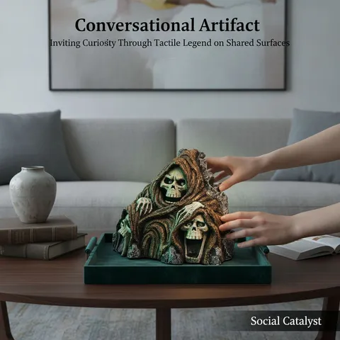 Solar Powered Skull Lamp Gothic Resin Figurine Halloween Dark Style Skeleton Statue Desktop Ornament Home Garden Decor LED Light