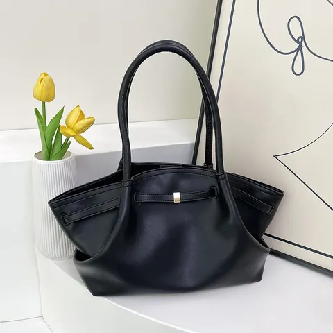 Γυναικείο Μεγάλης Χωρητικότητας Tote Bag PU Δέρμα Commuter Τσάντα Ώμου Μονόχρωμο Μεταλλική Κλειδαριά Casual Μόδα Τσάντα Χειρός