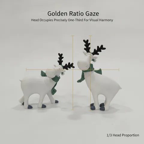 Christmas Elk Resin Crafts Home Ornaments Cute Standing Reindeer Figurine Holiday New Year Gift Desktop Decor