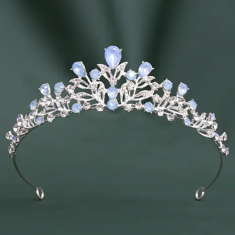 Barock Legierung Strass Brautkrone Tiara Für Damen Hochzeit Abschlussball Haarschmuck Silber Gold Herzform Stirnband Kopfschmuck