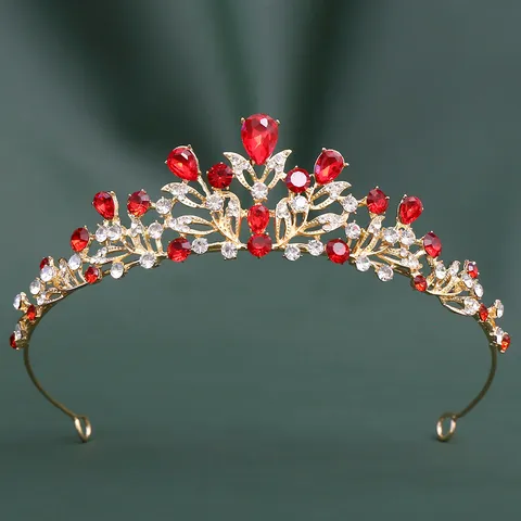 Barock Legierung Strass Brautkrone Tiara Für Damen Hochzeit Abschlussball Haarschmuck Silber Gold Herzform Stirnband Kopfschmuck