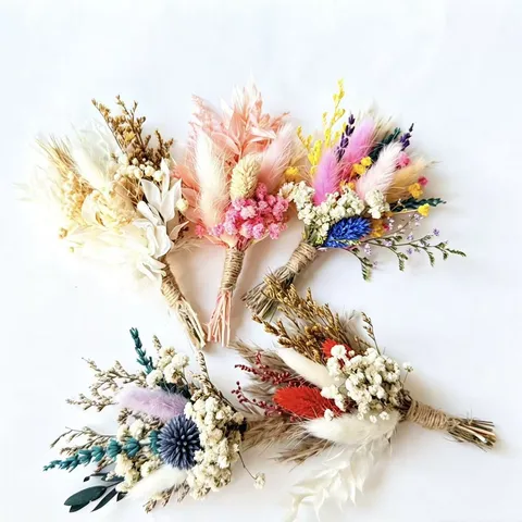 Handmade Natural Dried Flower Mini Bouquet Boutonniere Wedding Party Holiday Gift Home Decor Accessories