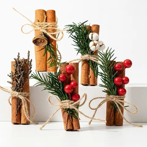 Natural Dried Cinnamon Flower Bouquet Rustic Mini Handmade Preserved Flower Gift Home Decor Table Ornament