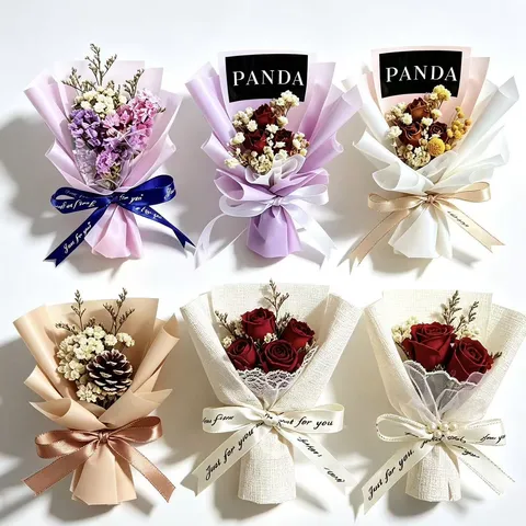 Mini Dried Flowers Bouquet Handmade Dried Flower Plant Small Bouquet For Wedding Party Gift Home Decor