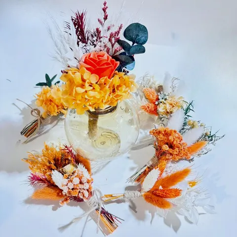 Preserved Flower Mini Bouquet Dried Flowers Small Bundles Botanical Floral Arrangement Home Wedding Party Gift Decor
