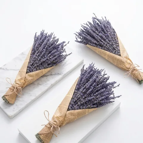 Natural Dried Lavender Flowers Bouquet Rustic Home Decor Sleep Aromatherapy Floral Arrangement