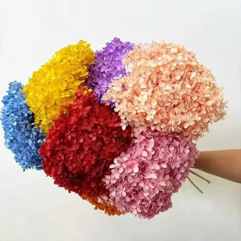 Single Stem Preserved Hydrangea Dried Flower Nordic Style Home Decoration Wedding Floral Arrangement Party DIY Craft