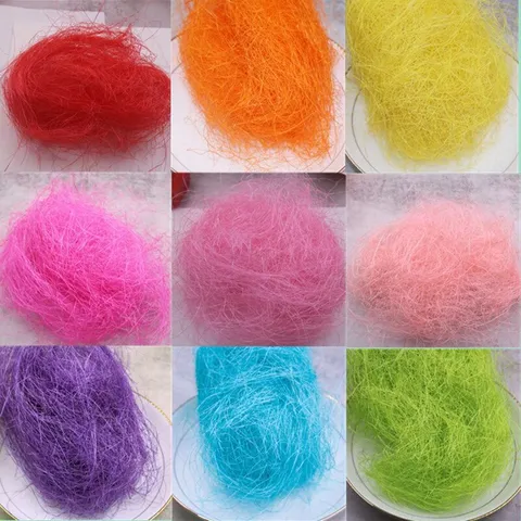 Natural Plant Fiber Hemp Silk Packaging Filler For Gift Box Wedding Party Decoration Floral Craft Material