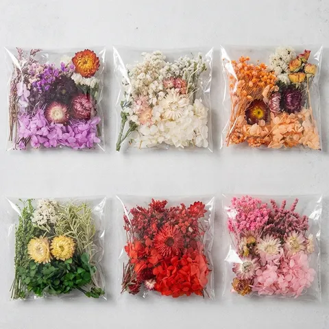 Dried Flowers Preserved Pressed Flowers Material Pack DIY Aromatherapy Candle Handmade Photo Frame Craft Supplies