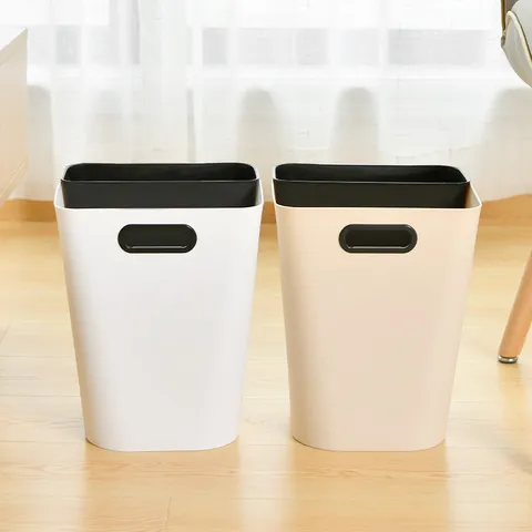 Haushalt Kunststoff Mülleimer Mit Pressring Deckelloser Papierkorb Für Küche Badezimmer Wohnzimmer Büro