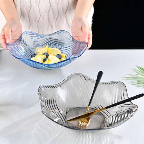 Europäische Große Kristall Kunststoff Obstschale Modernes Wohnzimmer Kreative Welle Obst Und Süßigkeiten Aufbewahrungsschale