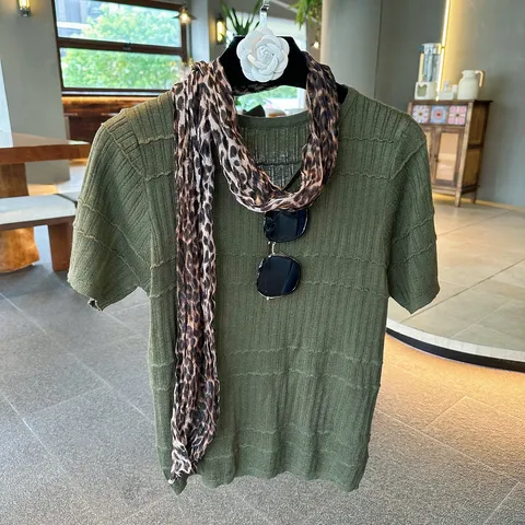 Women Fashion Leopard Print Pleated Long Scarf Versatile Crinkle Twist Shawl Soft Polyester Neckerchief Headscarf