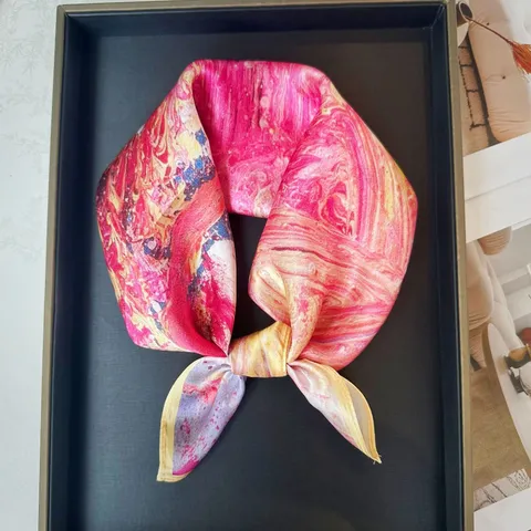 Women's Mulberry Silk Small Square Scarf Summer Sun Protection Fashion Neck Scarf Floral Geometric Print Scarf For Women