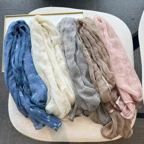 Women Lightweight Breathable Sun Protection Scarf Spring Autumn Fashion Bow Print Casual Versatile Soft Shawl