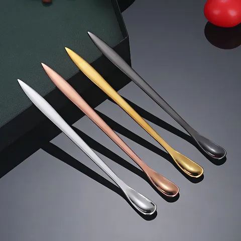 Stainless Steel Tea Scoop Creative Coffee Spoon Multifunctional Puer Tea Knife Spoon Long Handle Kitchen Tableware