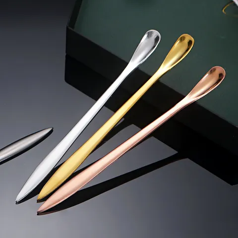 Stainless Steel Tea Scoop Creative Coffee Spoon Multifunctional Puer Tea Knife Spoon Long Handle Kitchen Tableware