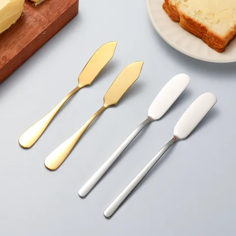 Stainless Steel Butter Knife Jam Spreader Cheese Knife Kitchen Tableware Gold Silver Butter Spreader For Home Dining