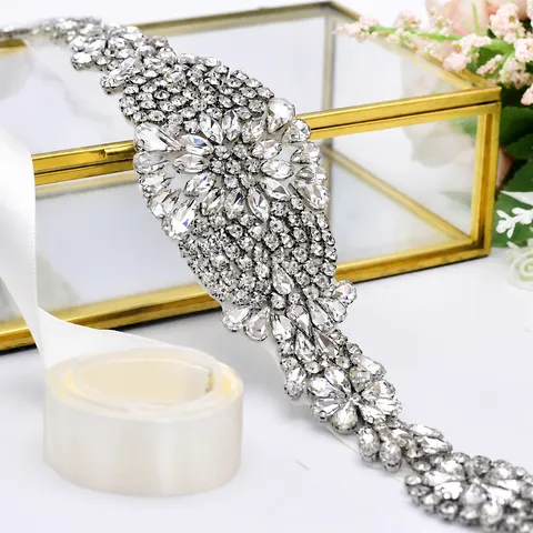 Cintura da Sposa per Abito da Sposa Intrecciata a Mano Strass Fascia Nastro Cintura Elegante Accessori per Festa Nuziale