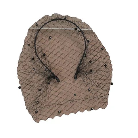 Stile Europeo Americano Velo di Perle Fascia in Rete Perlinata Copricapo da Sposa Accessorio per Capelli per Festa di Ballo