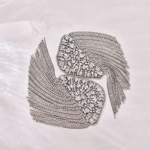 Moda Strass Tassell Shoulder Ornaments Crystal Patch Accessories Luxury Sparkling Epaulets For Women Apparel Decor