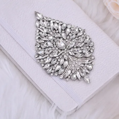 Handgemachte Strass Aufnäher Blatt Kristall Applikation Für High Heels Braut Hochzeit Gürtel DIY Bekleidung Zubehör