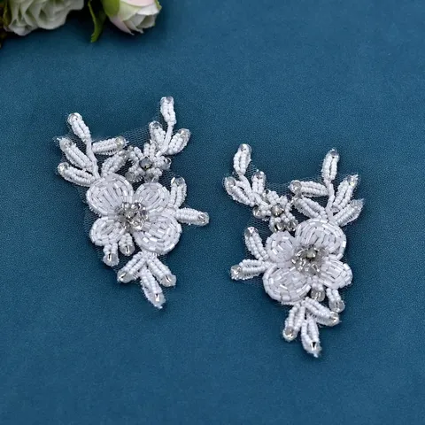 DIY Strass Bestickte Spitze Blumen Flicken Applikation Handgemachte Kristall Kleidungsstück Schuh Zubehör Dekorative Handwerk Besätze