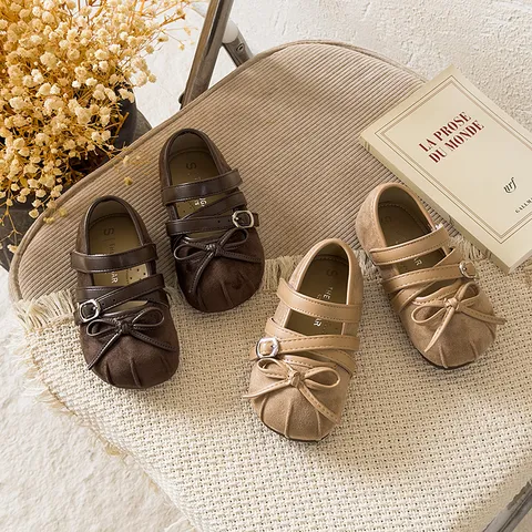 Mädchen Prinzessin Lederschuhe Mary Jane Schleife Weiche Sohle Flache Schuhe Kinder Frühling Herbst Dress Schuhe