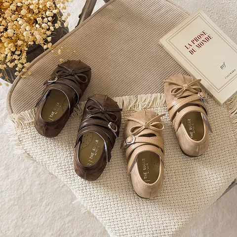 Mädchen Prinzessin Lederschuhe Mary Jane Schleife Weiche Sohle Flache Schuhe Kinder Frühling Herbst Dress Schuhe