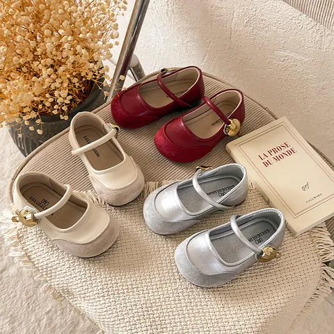 Girls French Style Mary Jane Shoes Soft Sole Princess Flat Shoes Vintage Patent Leather Splicing Shoes For Spring Autumn Kids Daily Party Shoes