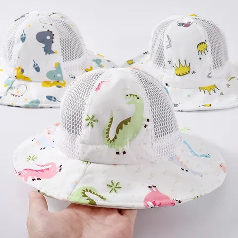 Cappello a Secchiello con Rete Giuntata del Fumetto dei Bambini Cappello di Protezione Solare di Estate Respirabile per il Sole della Spiaggia all'Aperto del Neonato