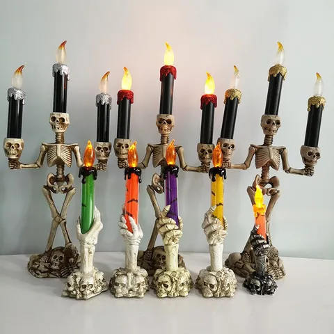 Halloween Squelette Main Fantôme LED Bougie Lampe Effrayant Sans Flamme Électronique Chandelier Accessoire Table Décor