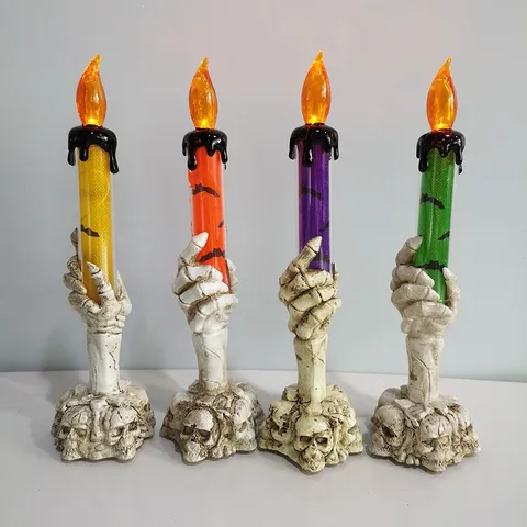 Halloween Squelette Main Fantôme LED Bougie Lampe Effrayant Sans Flamme Électronique Chandelier Accessoire Table Décor