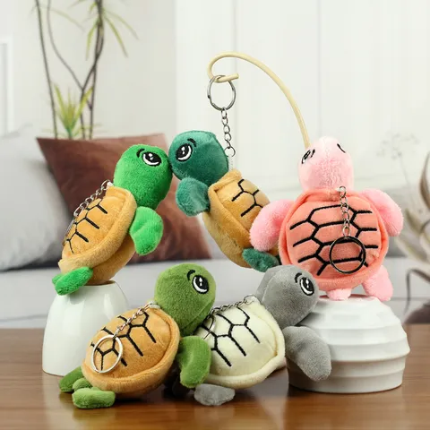 Cute Sea Animal Turtle Plush Toy Keychain Pendant Mini Tortoise Stuffed Doll Bag Ornament Key Ring For Kids Backpack