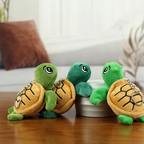 Cute Sea Animal Turtle Plush Toy Keychain Pendant Mini Tortoise Stuffed Doll Bag Ornament Key Ring For Kids Backpack
