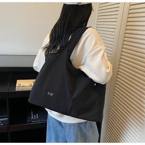 Women Casual Oxford Cloth Shoulder Bag Large Capacity Tote Bag Multi Function Underarm Bag Daily Commuting Handbag